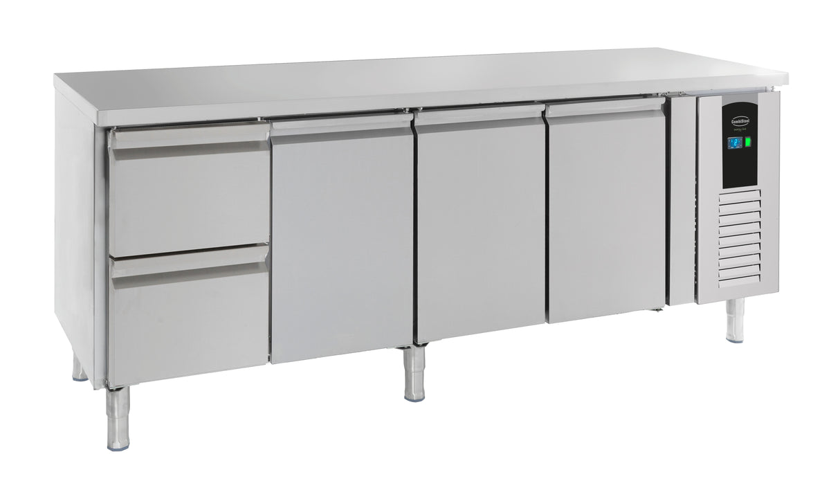 Commercial Refrigerated Counter - 700 Refrigerated Counter 3 Doors And 2 Drawers Energy Line