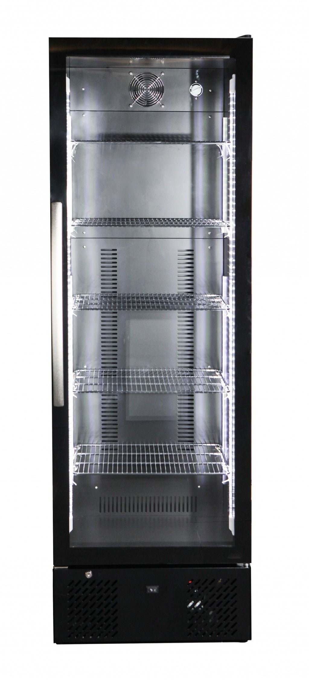 Showcase your products in style with the Combisteel Single Glass Door Upright Display Cooler Fridge BDK-293 - 7455.1347