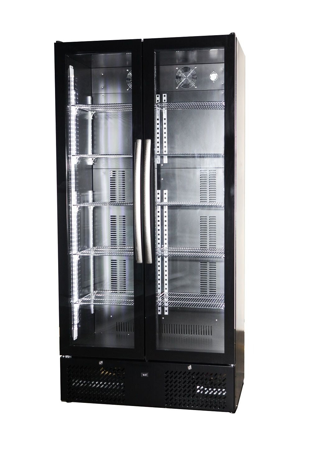Stylish Combisteel Double Hinged Glass Door Upright Display Cooler - Model BDK-458 for Maximum Visibility and Freshness