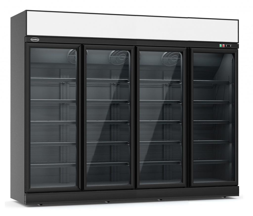Sleek Black Combisteel 2060L Glass Door Merchandiser Fridge - Perfect for Showcasing Your Products!  *Transport On Request*