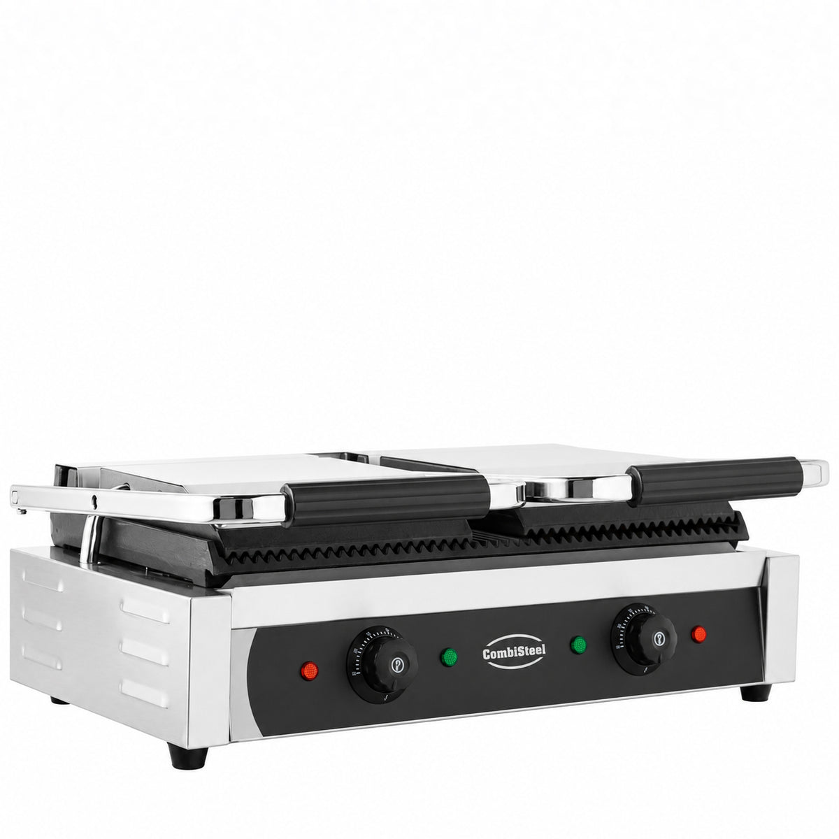 Commercial Catering Equipment - Versatility with the Large Twin Contact Grill - Ribbed Top and Bottom Design