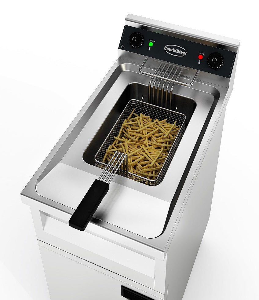 Combisteel Premium Electric Fryer - 12L Capacity, 6Kw, Single Tank & Basket, Perfect for Commercial Cooking
