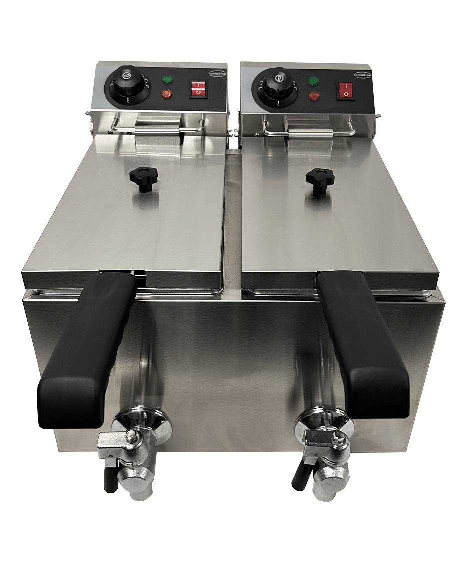 Dual Tank Combisteel Electric Countertop Fryer - 2 x 4L Capacity, 2 x 3kW Power