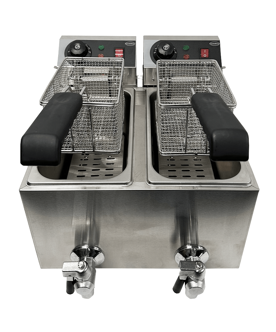 Dual Tank Combisteel Electric Countertop Fryer - 2 x 4L Capacity, 2 x 3kW Power