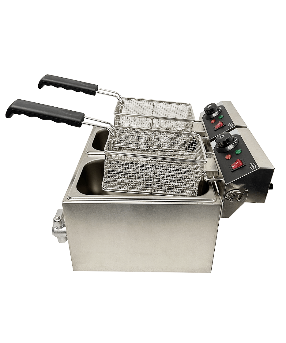 Dual Tank Combisteel Electric Countertop Fryer - 2 x 4L Capacity, 2 x 3kW Power