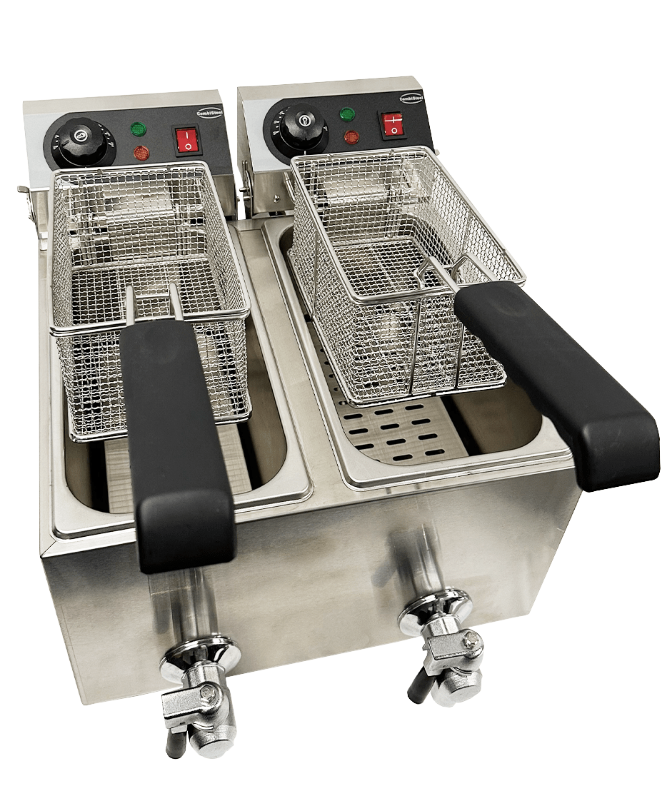 Dual Tank Combisteel Electric Countertop Fryer - 2 x 4L Capacity, 2 x 3kW Power