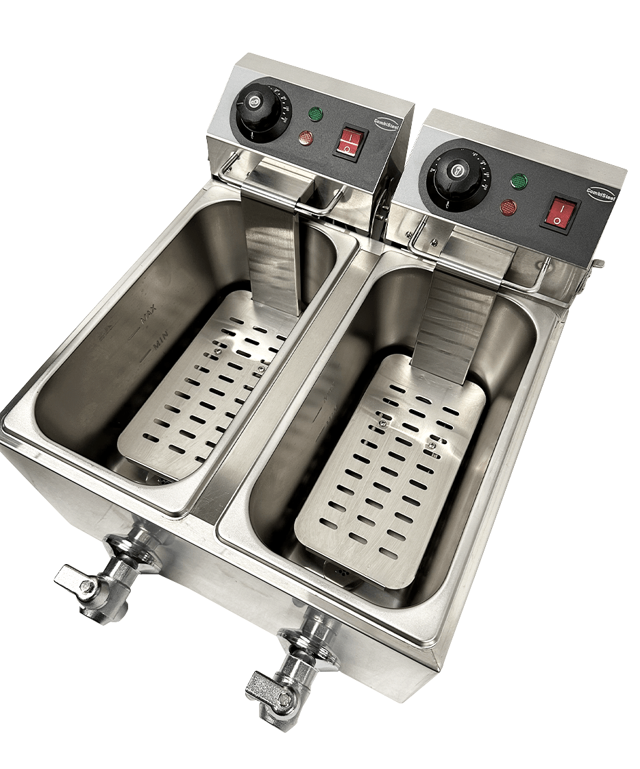 Dual Tank Combisteel Electric Countertop Fryer - 2 x 4L Capacity, 2 x 3kW Power