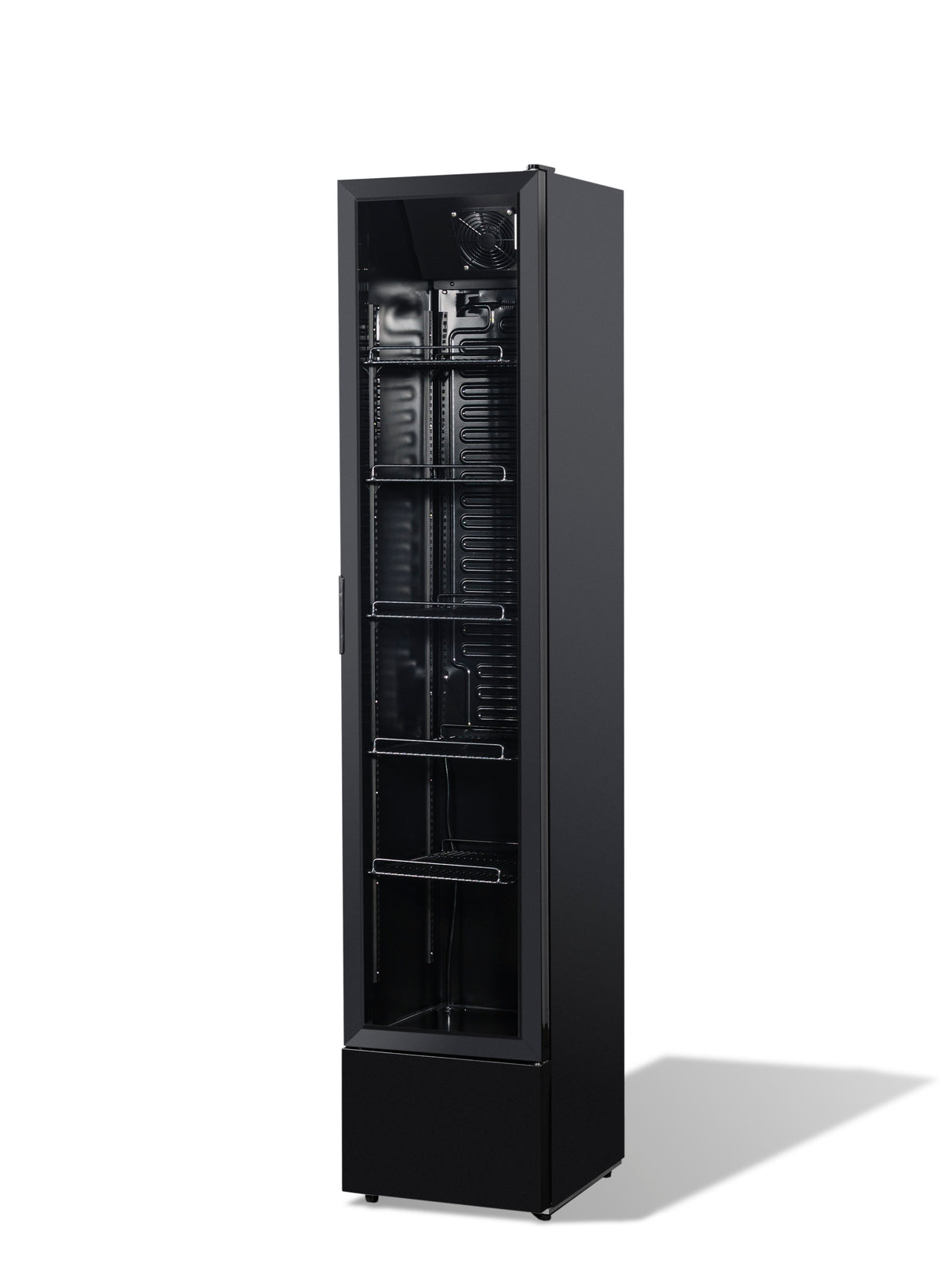 Combisteel Glass Door Refrigerator Narrow Black Nap 150