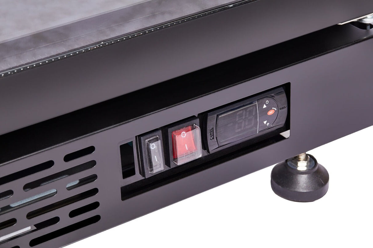 Combisteel Refrigerator - 3 Glass Doors - Black NAP 1200 HT - Door Heating - 1200L Capacity - Ventilated Cooling - +2°/+8°C - 7455.1925