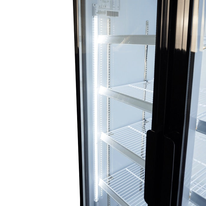 Revamp Your Display with the Combisteel 1065L Triple Hinged Glass Door Merchandiser Fridge - Perfect for Showcasing Chilled Goods