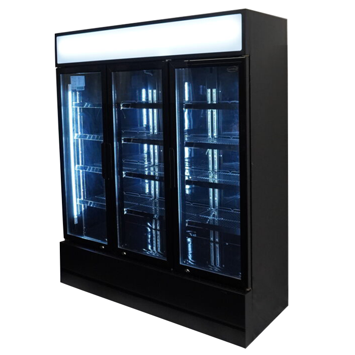 Sleek Black 3-Door Combisteel Refrigerator - FCU-1200 BL, Perfect for Your Commercial Needs