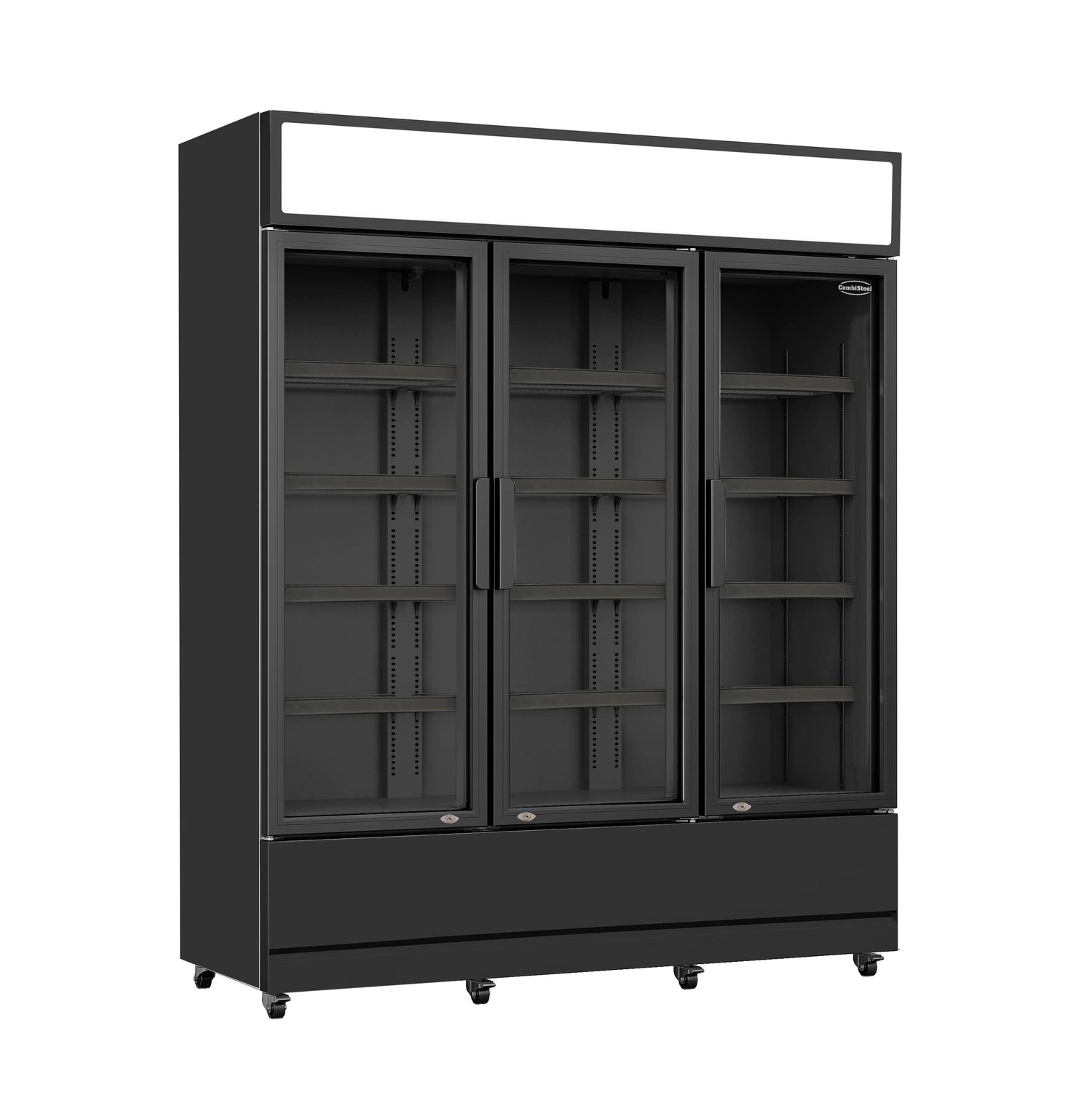 Sleek Black 3-Door Combisteel Refrigerator - FCU-1200 BL, Perfect for Your Commercial Needs