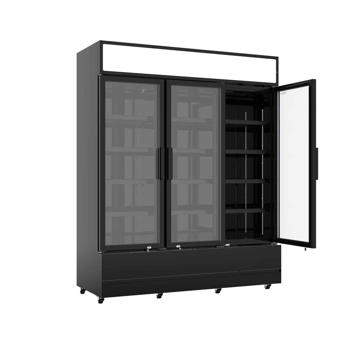Sleek Black 3-Door Combisteel Refrigerator - FCU-1200 BL, Perfect for Your Commercial Needs
