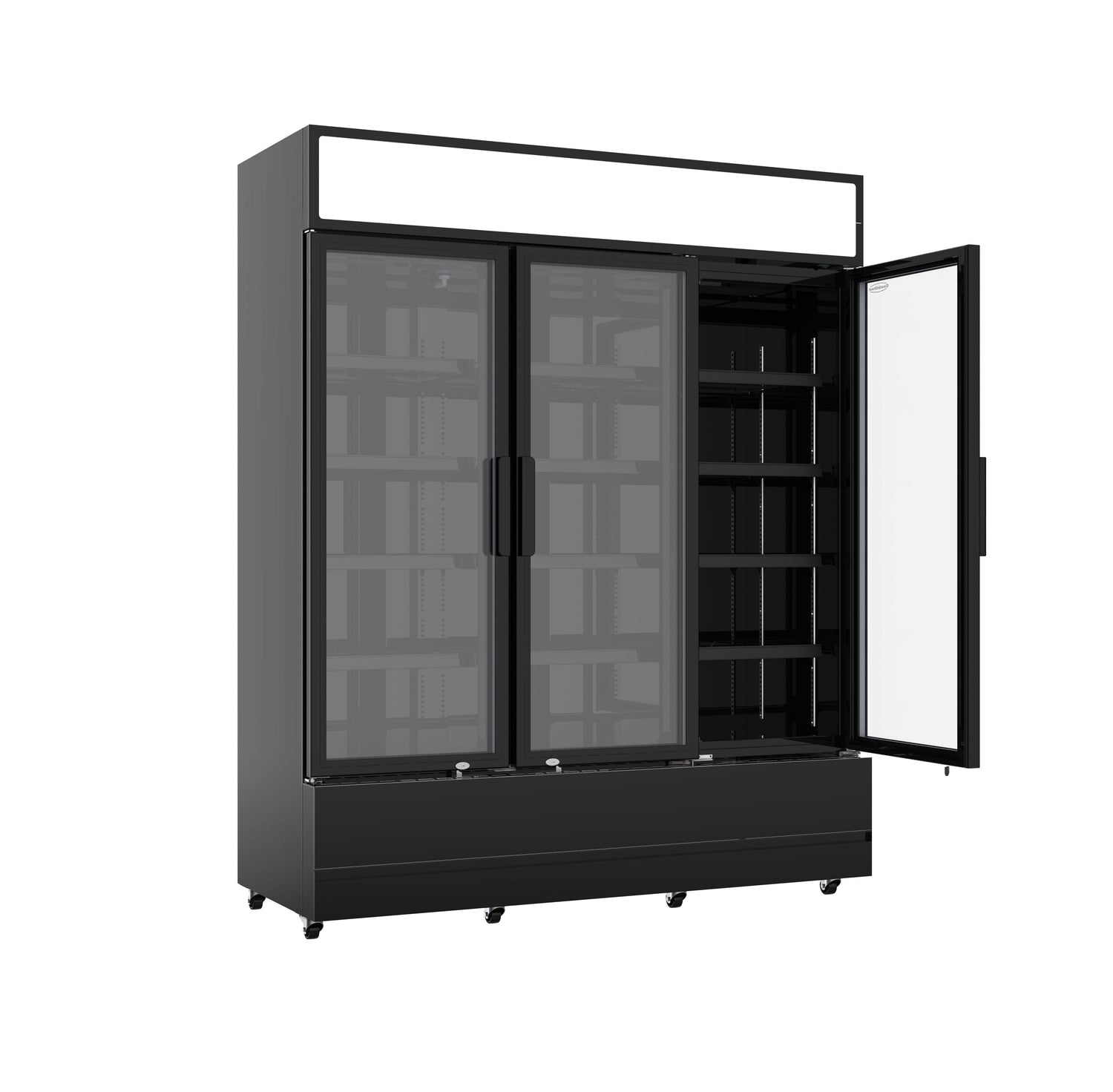 Sleek Black 3-Door Combisteel Refrigerator - FCU-1200 BL, Perfect for Your Commercial Needs