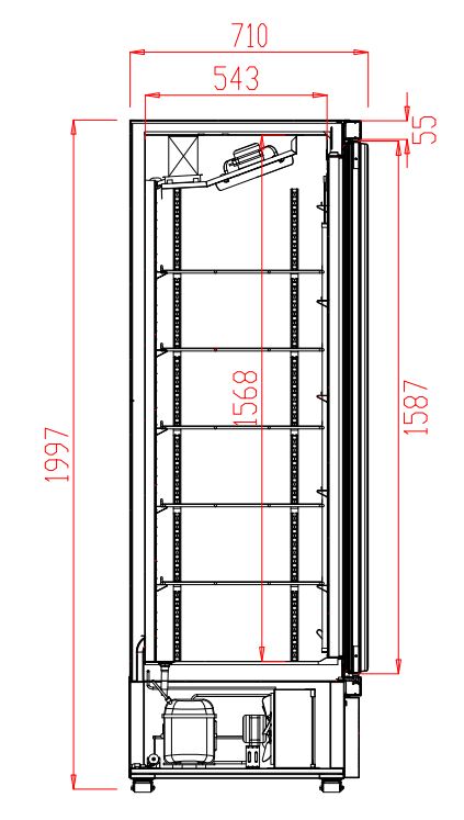 Sleek Black Combisteel Double Glass Door Refrigerator - Model JDE-1000R BL - Perfect for Your Cooling Needs