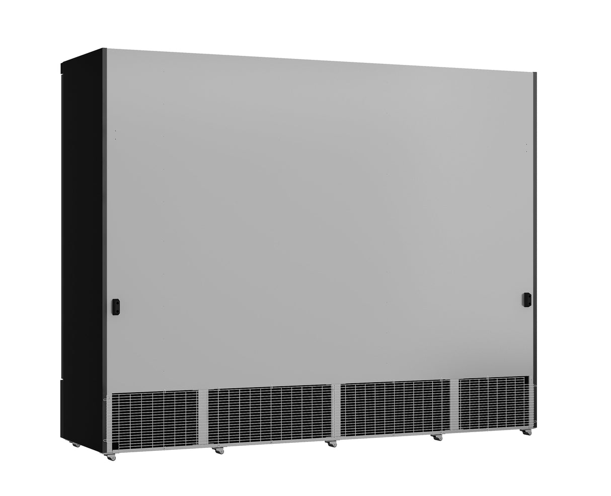 Sleek Black 4-Door Glass Display Refrigerator by Combisteel - Model JDE-2025R Bl - Perfect for Your Business
