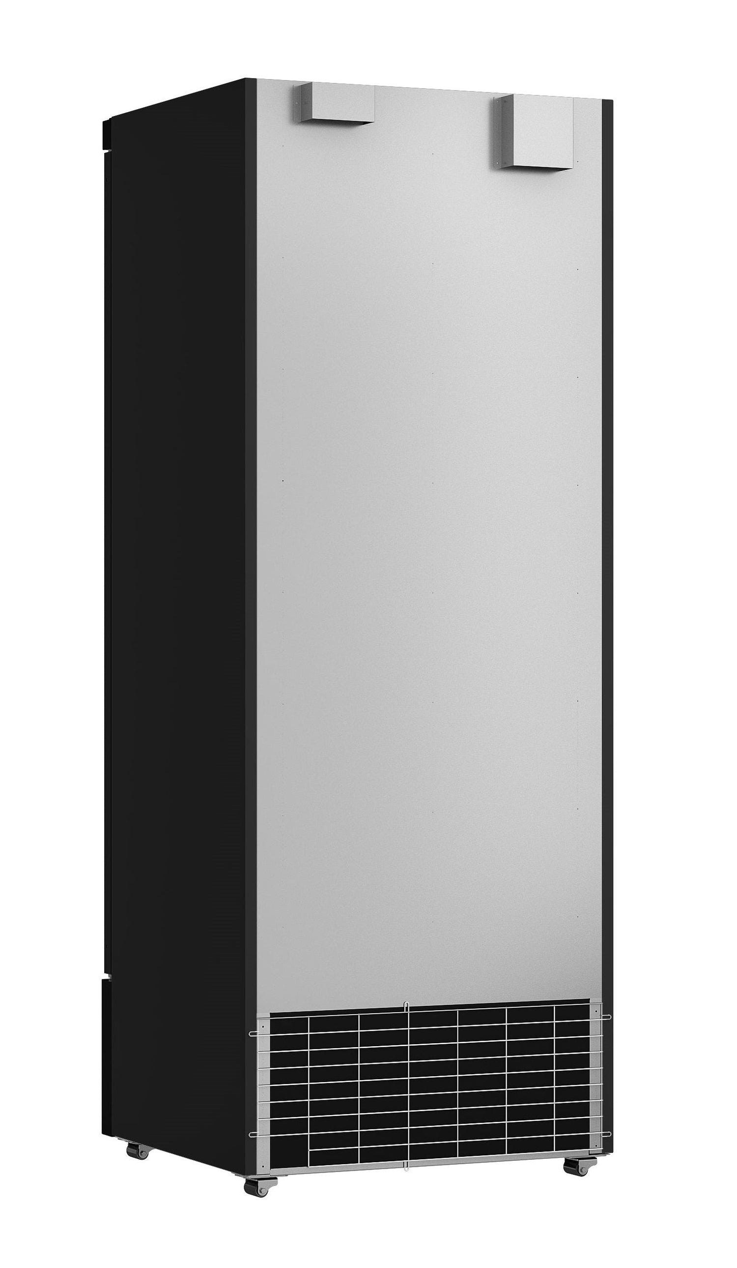 Sleek Black Combisteel Glass Door Freezer - Model JDE-600F BL - Perfect for Your Storage Needs
