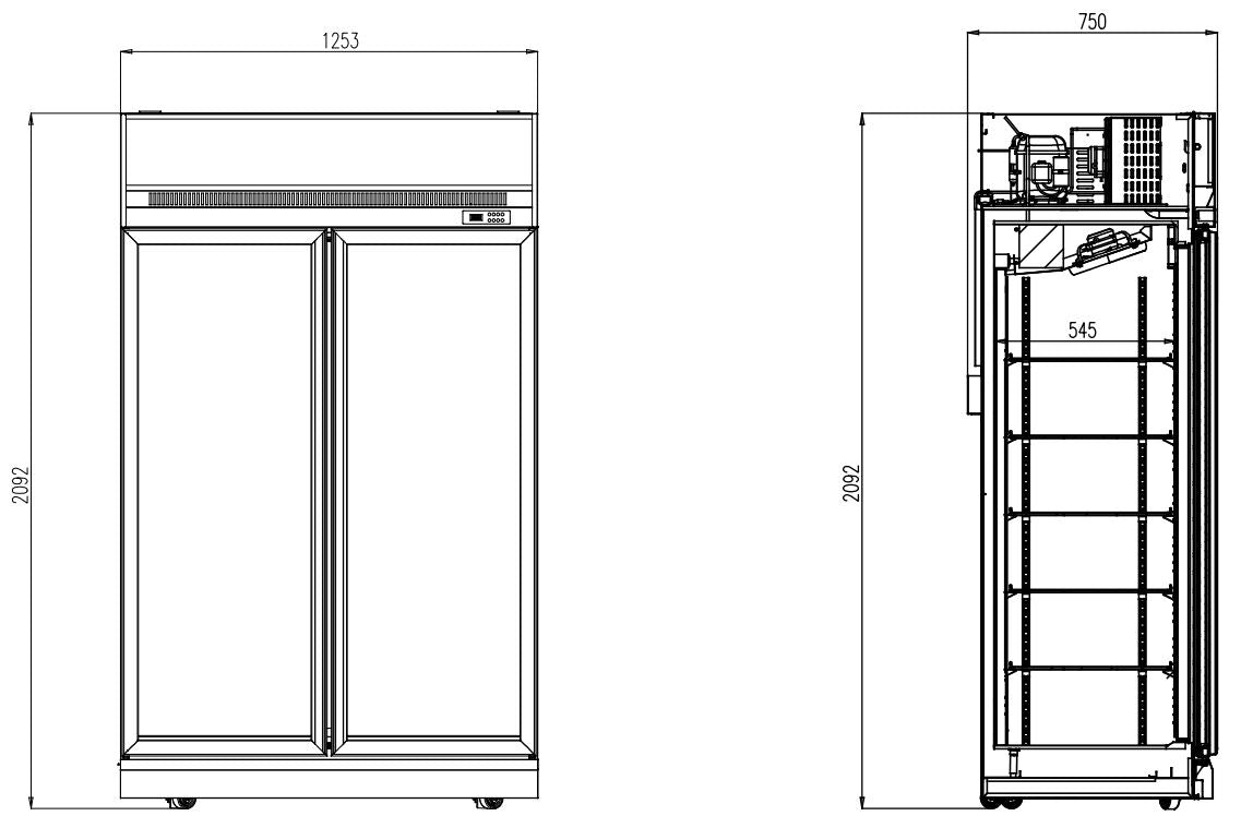 Premium Combisteel 2-Door Glass Refrigerator - Model Ins-1000R - Perfect for Your Business