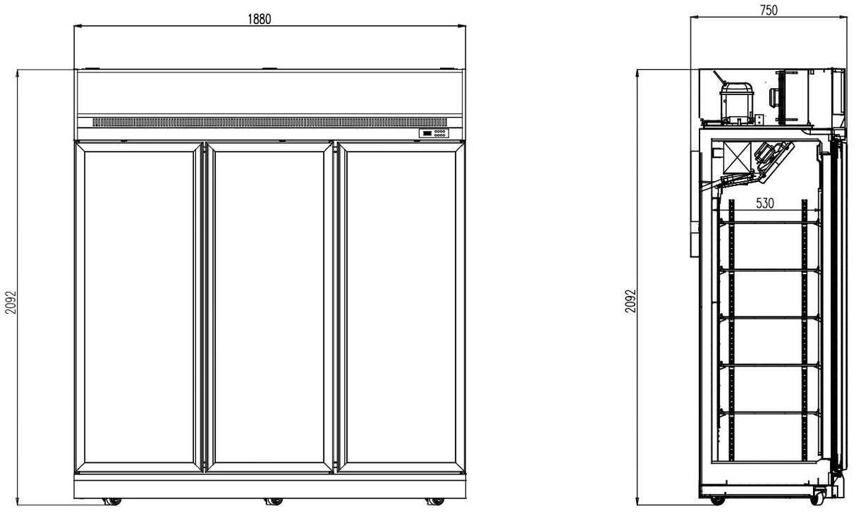 Premium Combisteel Triple Glass Door Freezer - Model Ins-1530F - Perfect for Your Commercial Needs