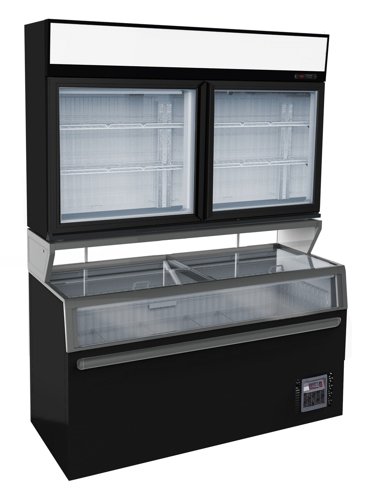 Commercial Freezer - 2-Door Wall Chiller Fridge Featuring Convenient Under Freezer | 7455.2510