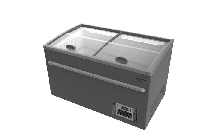 Combisteel Spacious Automatic Defrost Chest Freezer in Sleek Grey - 1450mm Perfect for Supermarkets