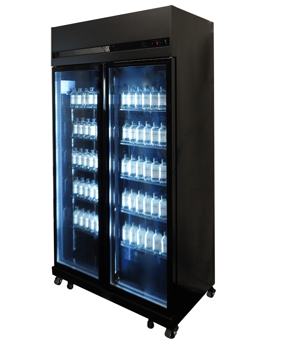 Commercial Catering Equipment - Refrigerator 2 Glass Doors Black Irm 770 Bl