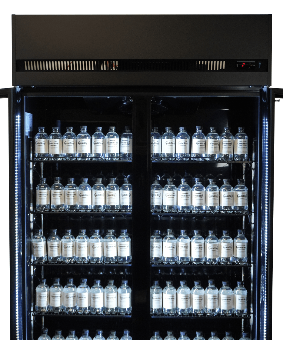 Commercial Catering Equipment - Refrigerator 2 Glass Doors Black Irm 770 Bl