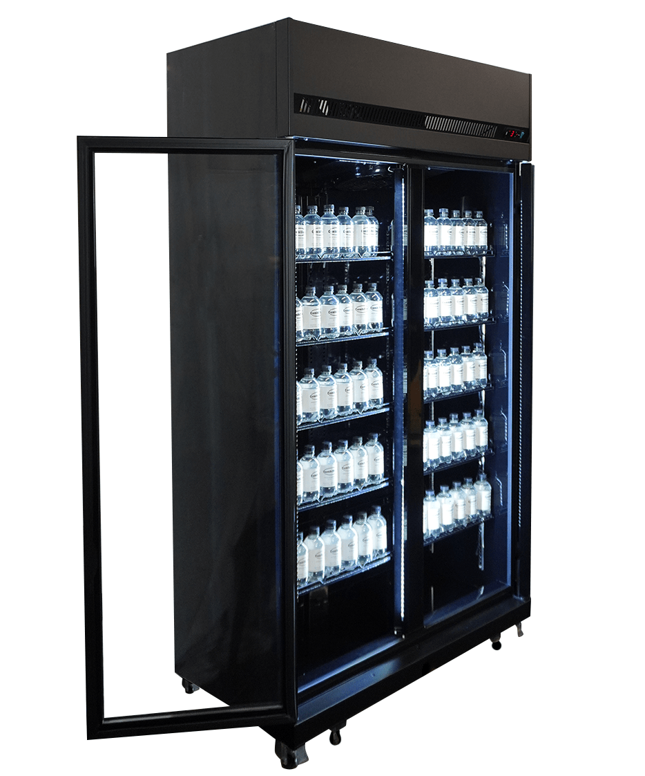 Commercial Catering Equipment - Refrigerator 2 Glass Doors Black Irm 770 Bl