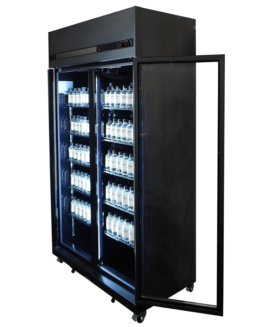 Commercial Catering Equipment - Refrigerator 2 Glass Doors Black Irm 770 Bl