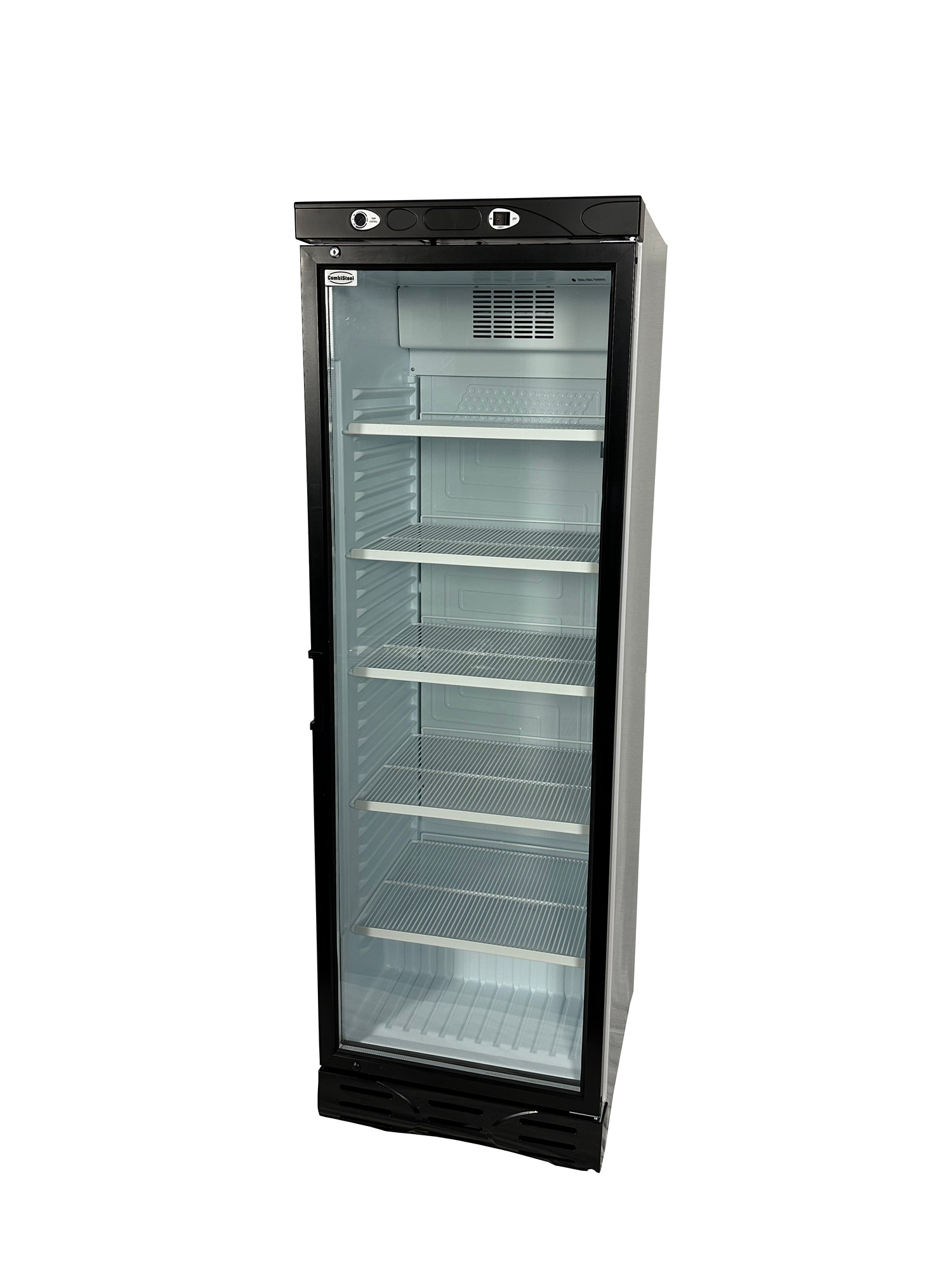Chic 382L Combisteel Glass Door Refrigerator - Perfect for Stylish Cooling Solutions