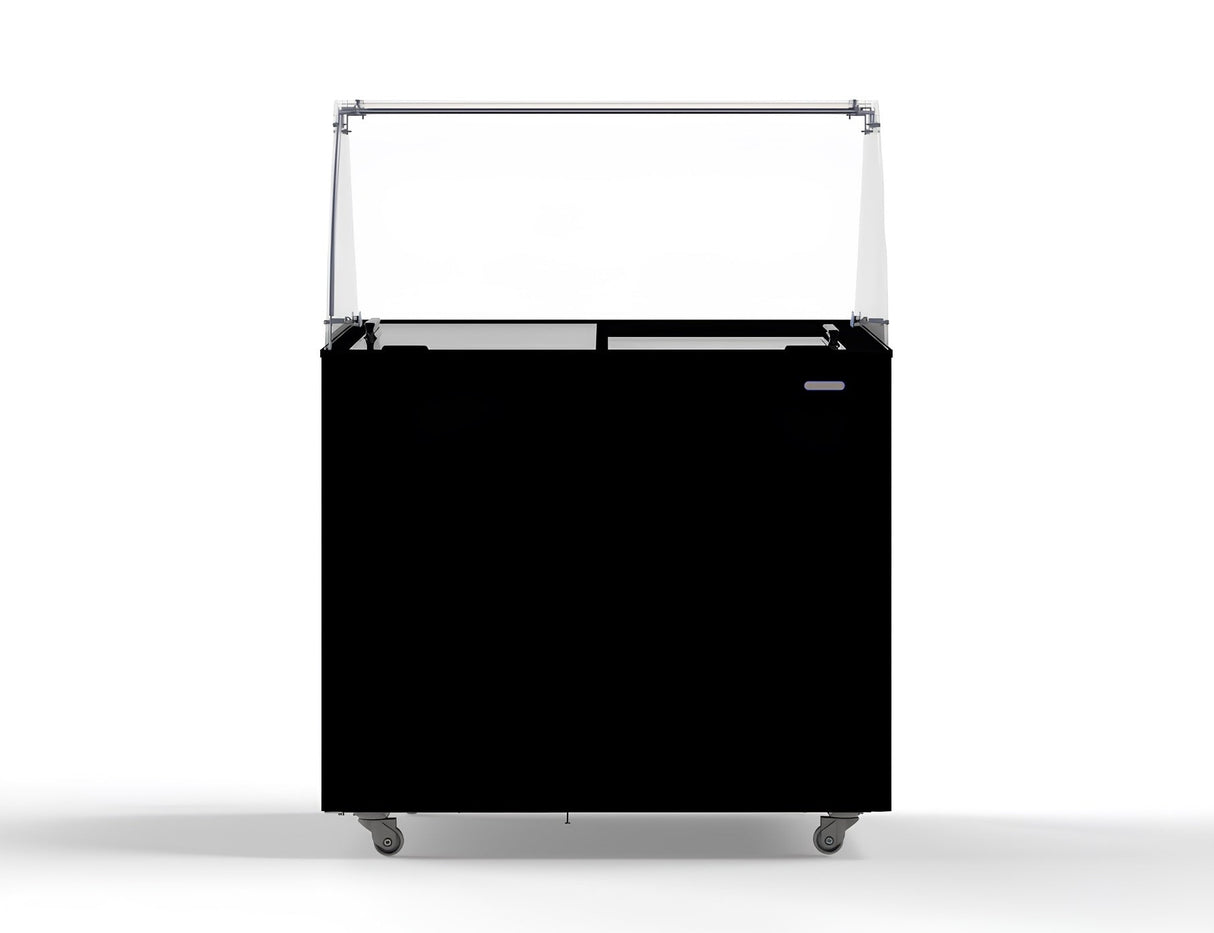 Sleek Black Corsica Ice Cream Display Freezer by Combisteel - Holds 6 x 5 Liters of Delightful Treats