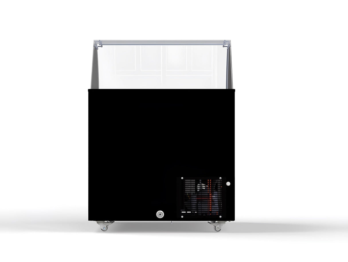 Sleek Black Corsica Ice Cream Display Freezer by Combisteel - Holds 6 x 5 Liters of Delightful Treats
