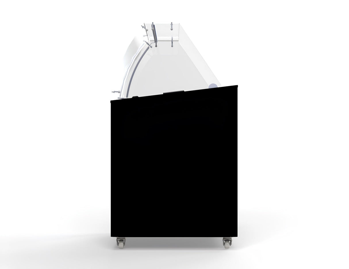 Sleek Black Corsica Ice Cream Display Freezer by Combisteel - Holds 6 x 5 Liters of Delightful Treats