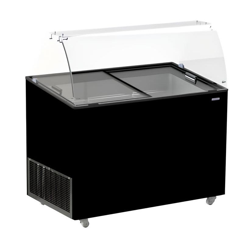Sleek Black Combisteel Java Ice Cream Display Freezer - Holds 8 x 5 Litre Containers