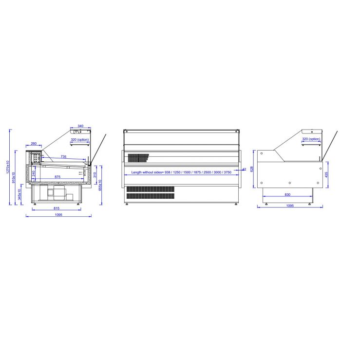 Introducing the Sleek Combisteel Morris Refrigerated Display - 1584mm Width for Optimal Freshness