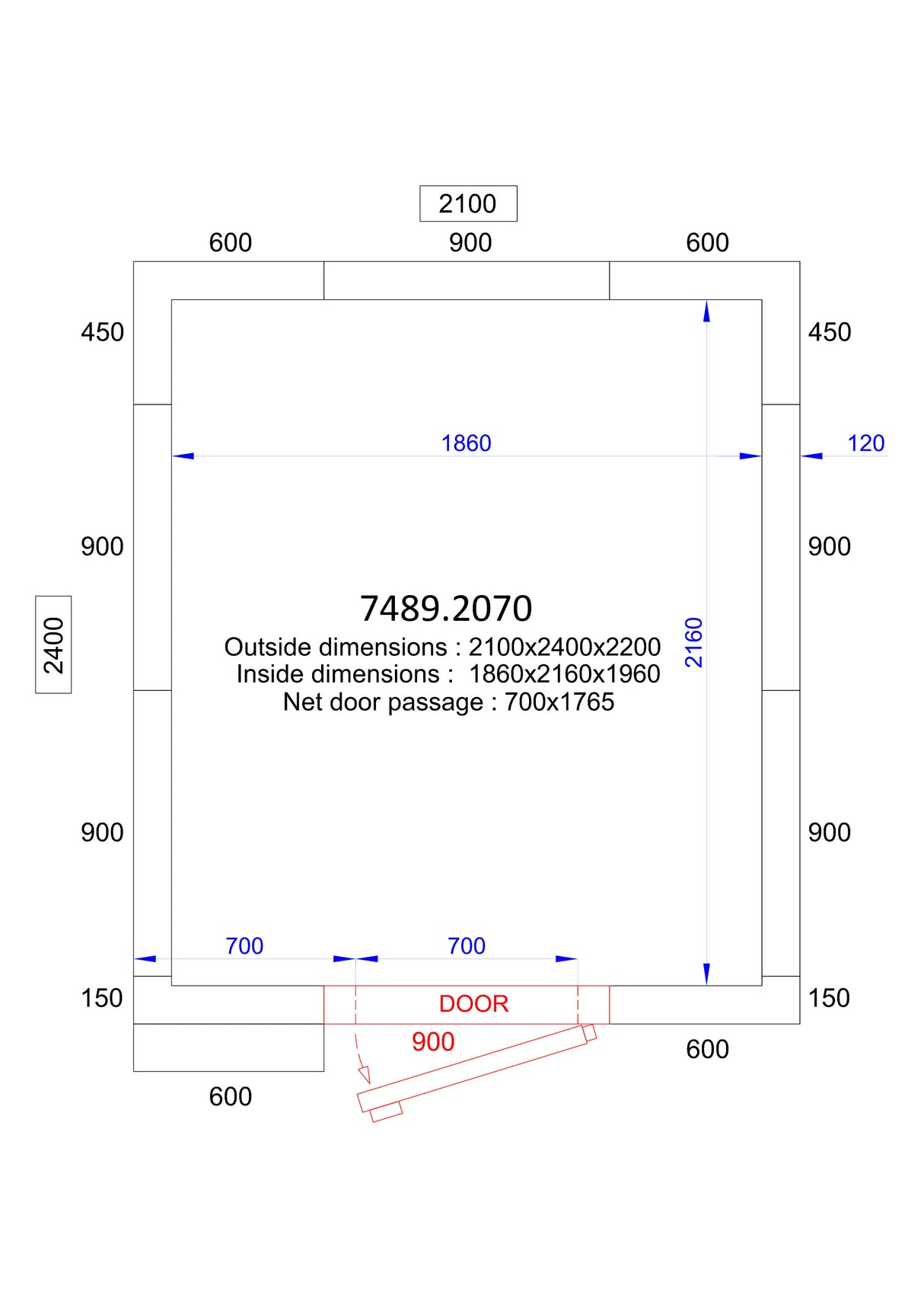 Combisteel Cold And Freezer Room 2100x2400x2200 120 Mm