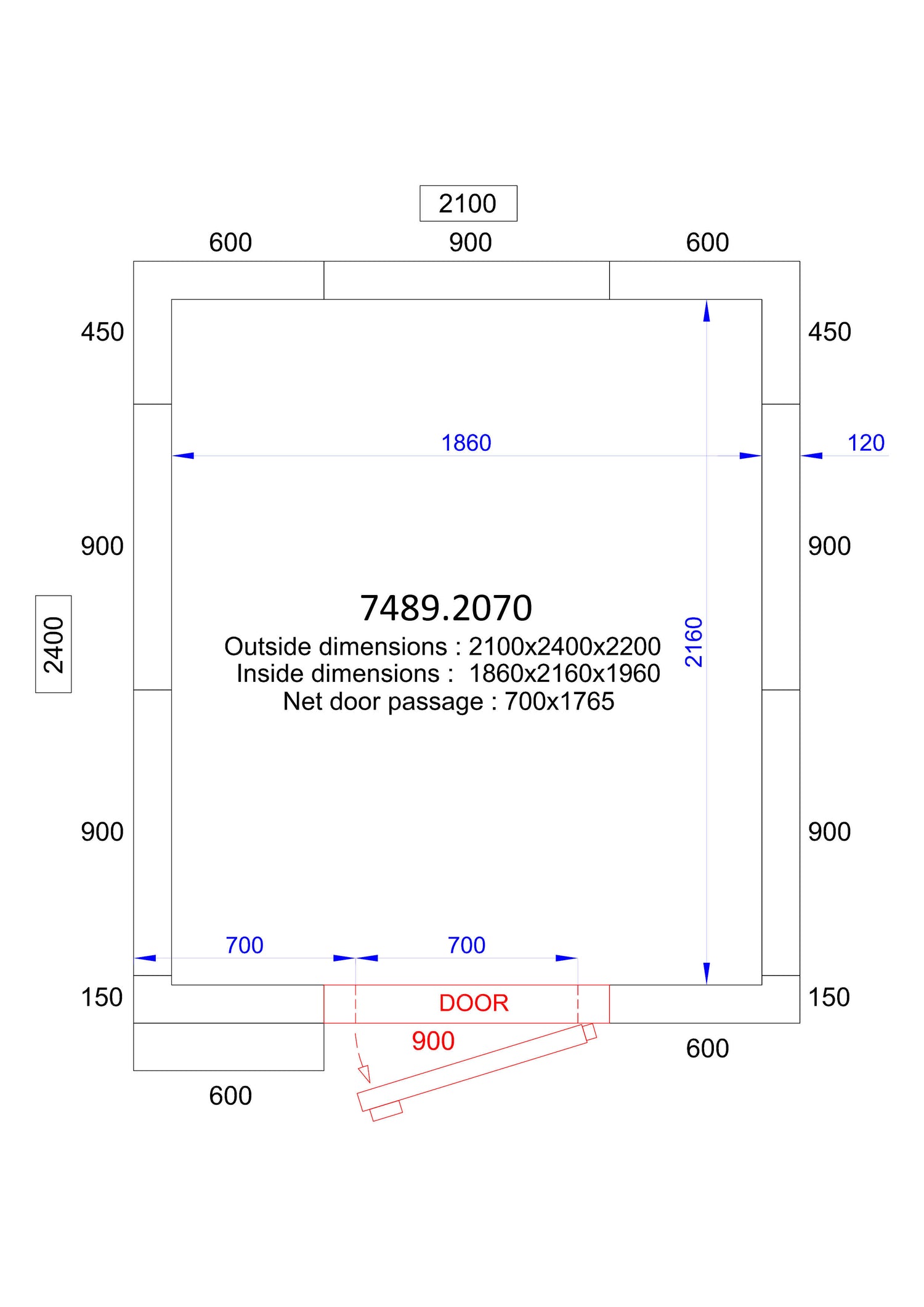 Combisteel Cold And Freezer Room 2100x2400x2200 120 Mm