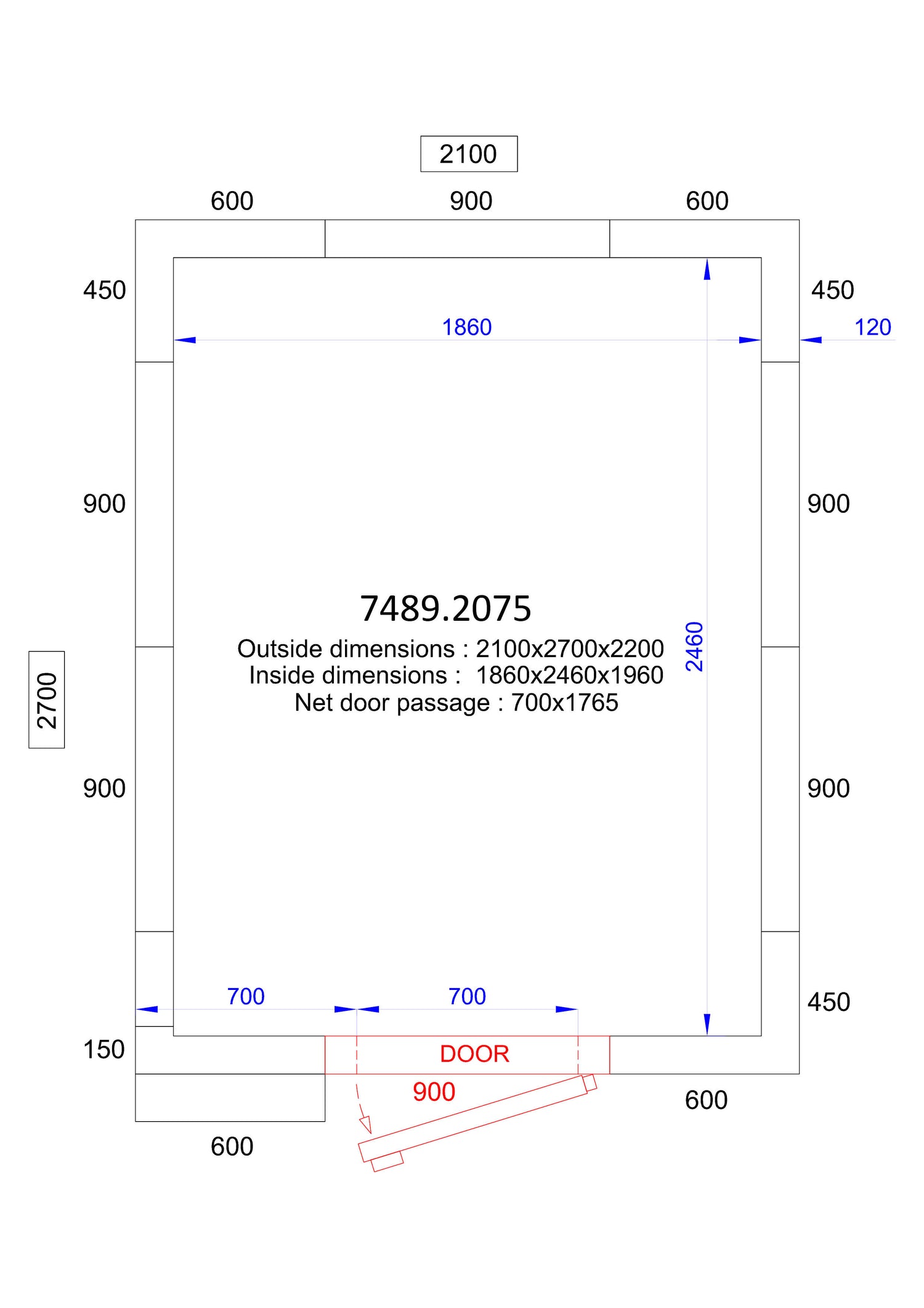 Combisteel Cold And Freezer Room 2100x2700x2200 120 Mm