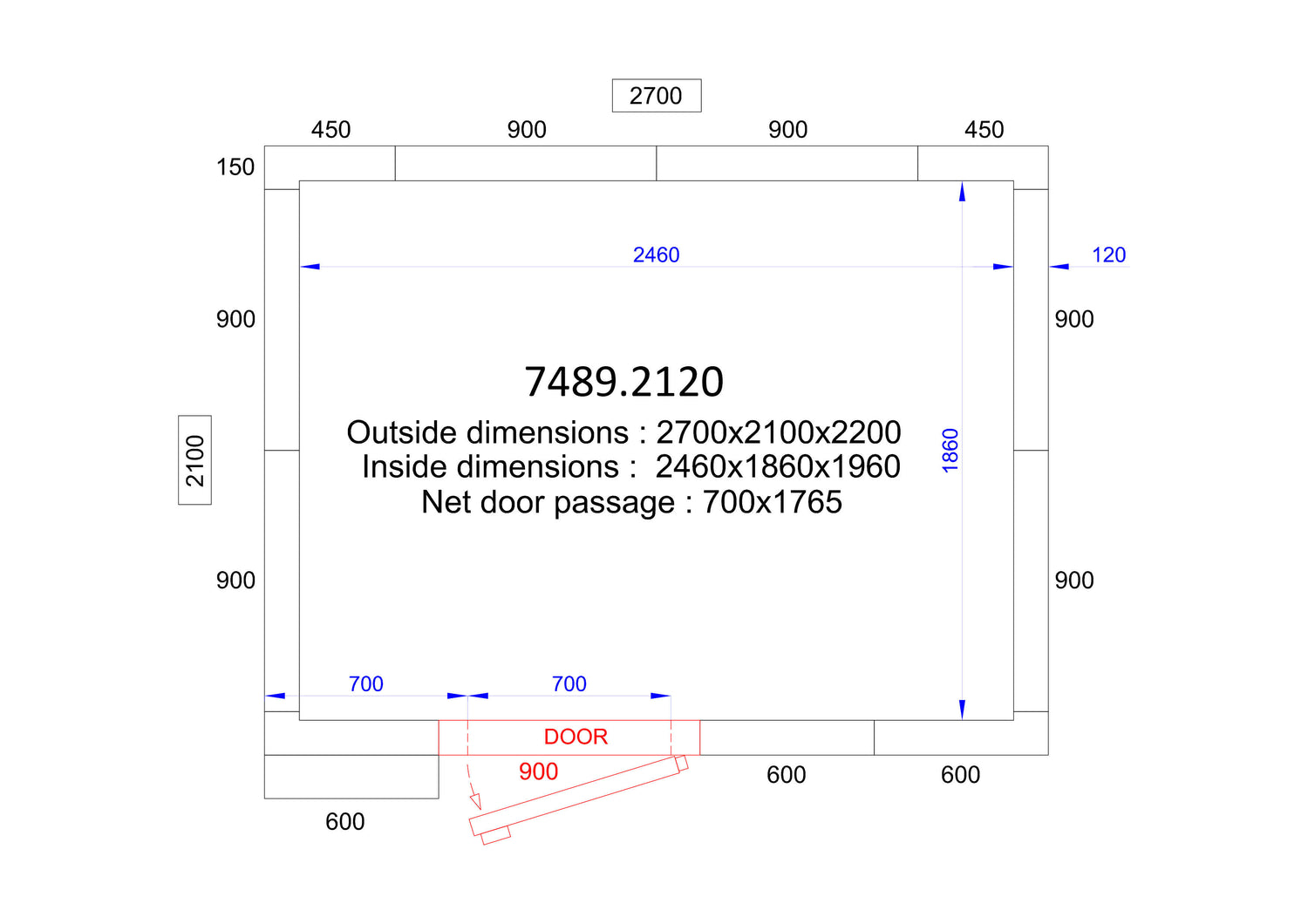 Combisteel Cold And Freezer Room 2700x2100x2200 120 Mm