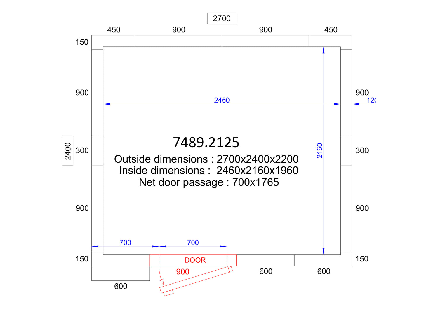 Combisteel Cold And Freezer Room 2700x2400x2200 120 Mm