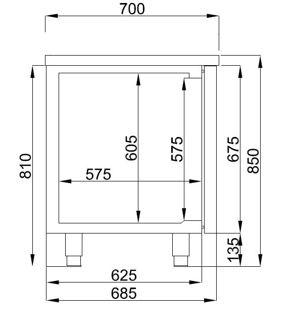 Enhance Your Kitchen with the Combisteel 700 Refrigerated Counter - Spacious 3-Door Design