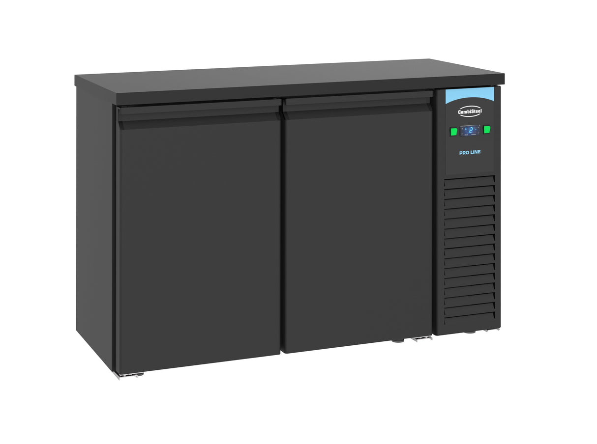 Sleek Combisteel Black Bar Cooler with Double Doors - Model 7489.5270