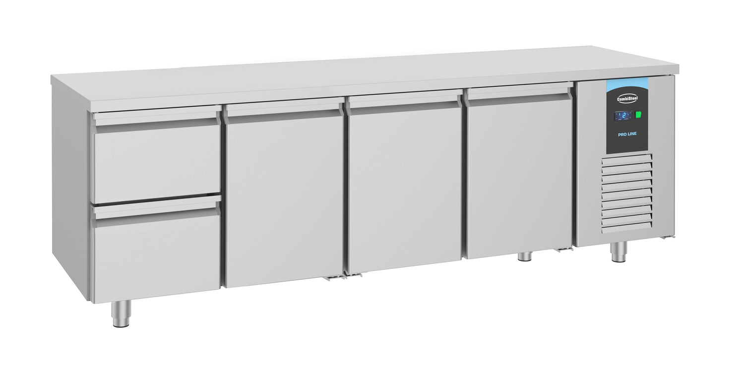 Elevate Your Kitchen with the Combisteel 700 Refrigerated Counter - Featuring 3 Spacious Doors and 2 Convenient Drawers