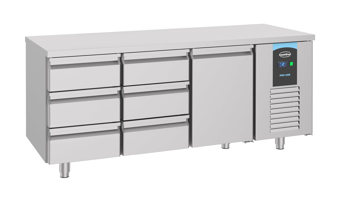 Enhance Your Kitchen with the Combisteel 700 Refrigerated Counter – 1 Door & 6 Spacious Drawers