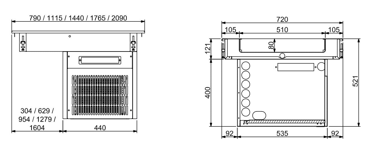 Premium Combisteel Drop-In Refrigerated Unit - 4/1 Configuration with 80mm Depth - Model 7495.0040
