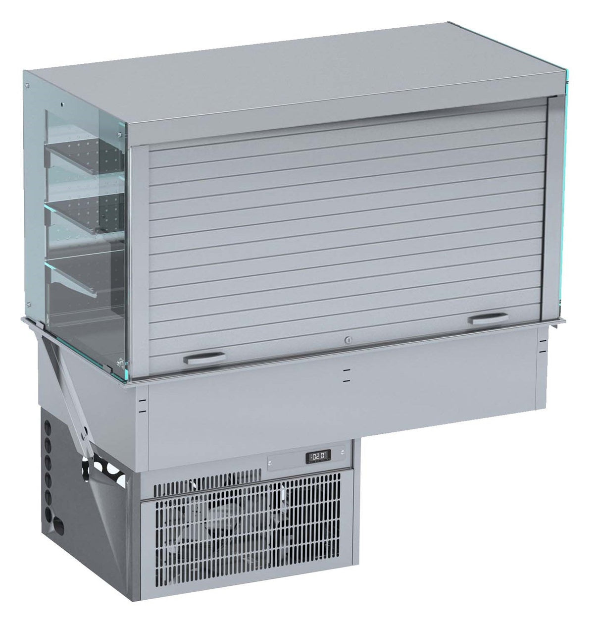 Combisteel Elegant Cubic Refrigerated Display Wall - Model 5/1 with Blinds - Perfect for Showcasing Your Products