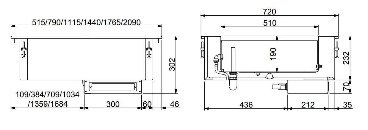 Premium Combisteel Drop-In Bain-Marie Unit 5/1 - Easy Manual Water Filling - Model 7495.0325