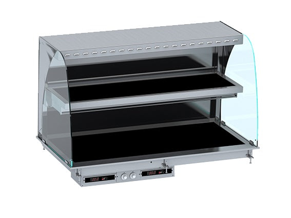 Sleek Black Curved Heated Ceramic Drop-In Display Wall by Combisteel - Model 4/1 - Elevate Your Cuisine Experience