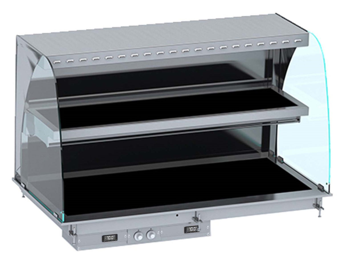 Sleek Black Combisteel Curved Heated Ceramic Drop-In Display Wall Model 5/1 - Perfect for Showcasing Your Culinary Creations