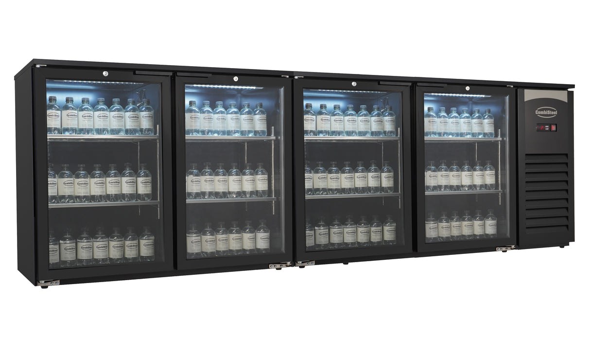 Combisteel Backbar Cooler 4 Glass Doors Black